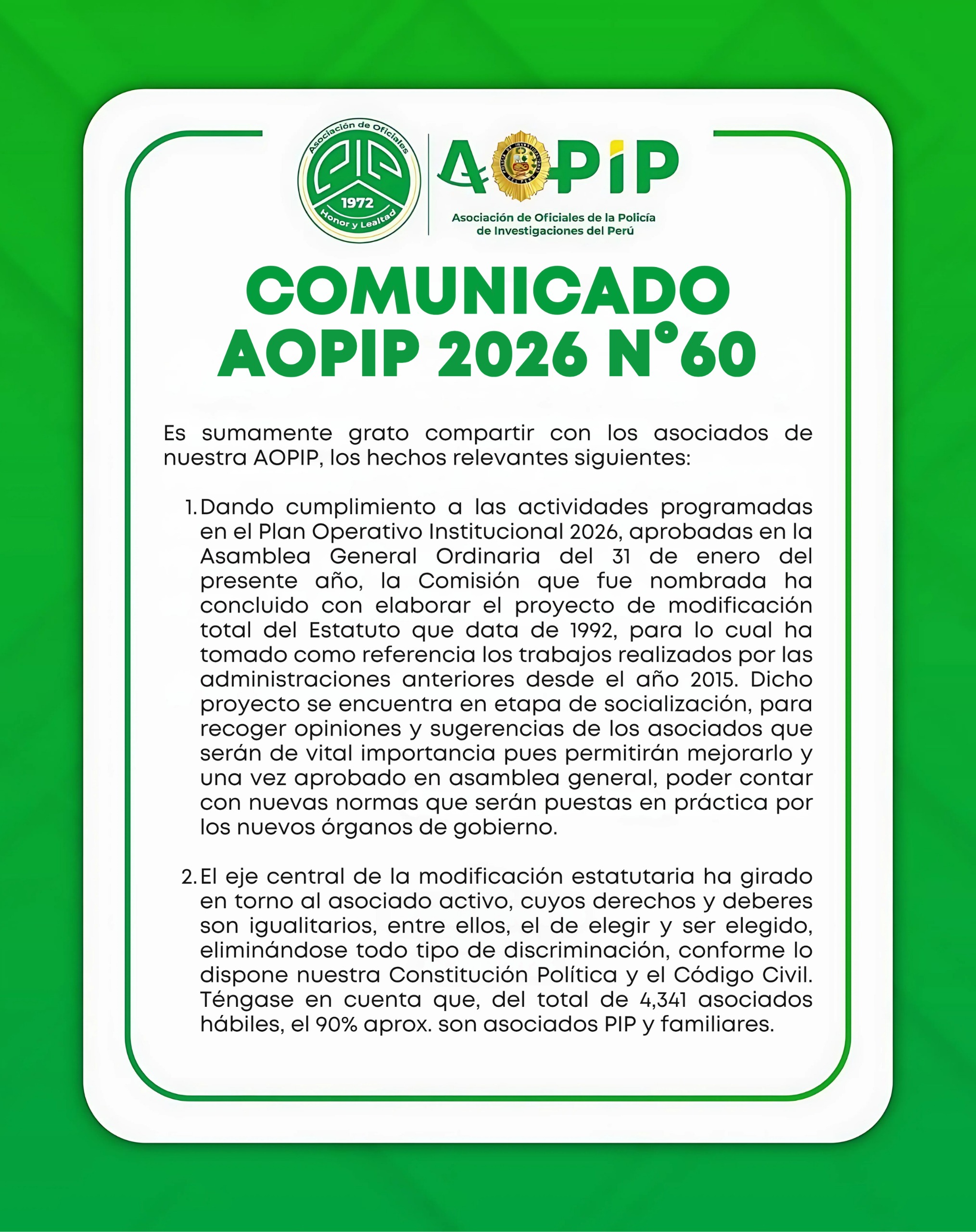 Proyecto Modificación del Estatuto